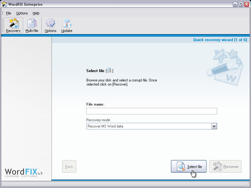 WordFIX Data Recovery - Word recovery software for damaged documents