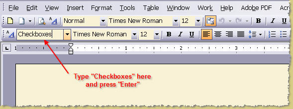 how to do toggle list in word