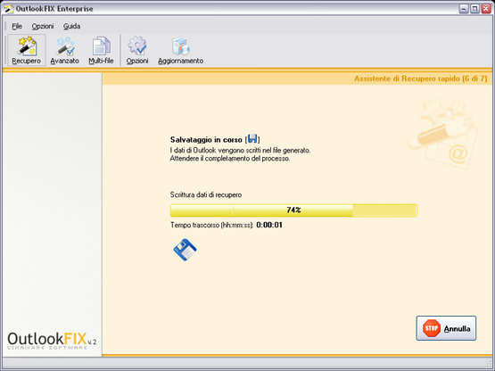 Aprire MS Outlook e importare il file PST totalmente recuperato e privo di errori.