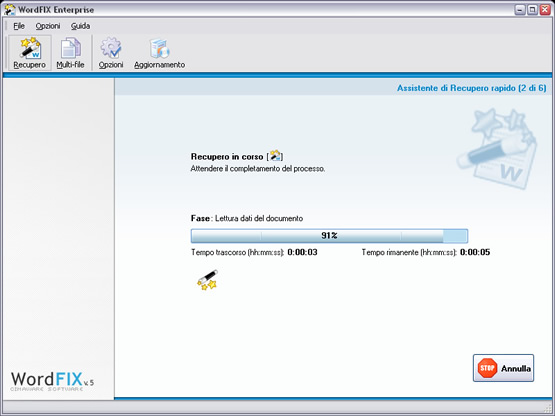 WordFIX sta recuperando il file.