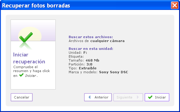 Inicie la búsqueda.