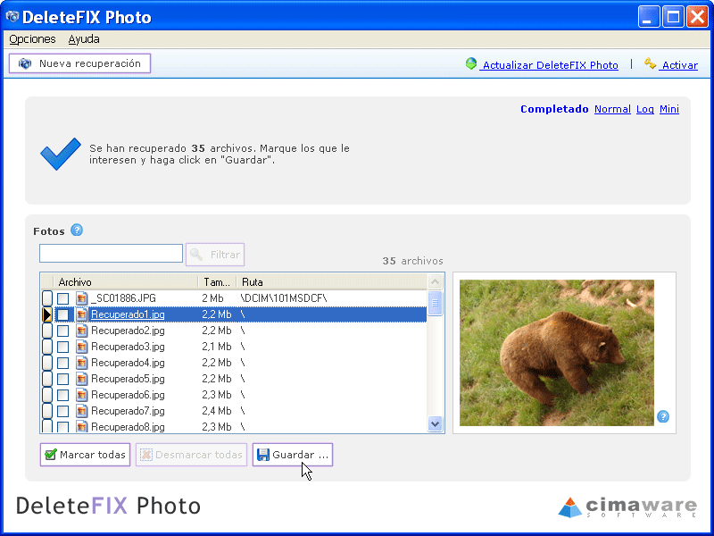 Seleccione sus fotos.