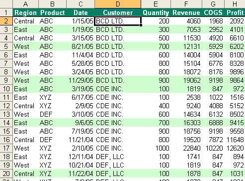 report formats in excel