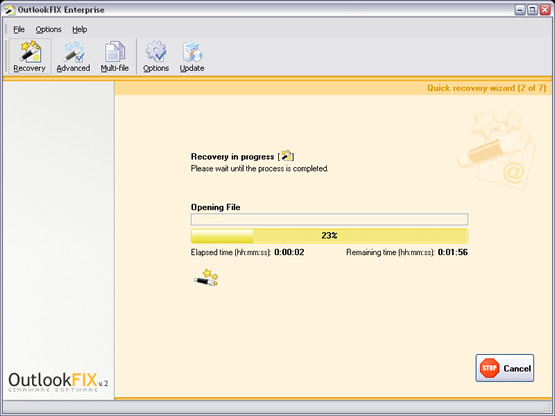 OutlookFIX is recovering the file.