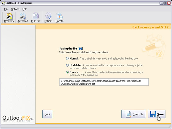 View the path to recovered file and click “Save”.