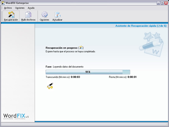WordFIX está recuperando su archivo.